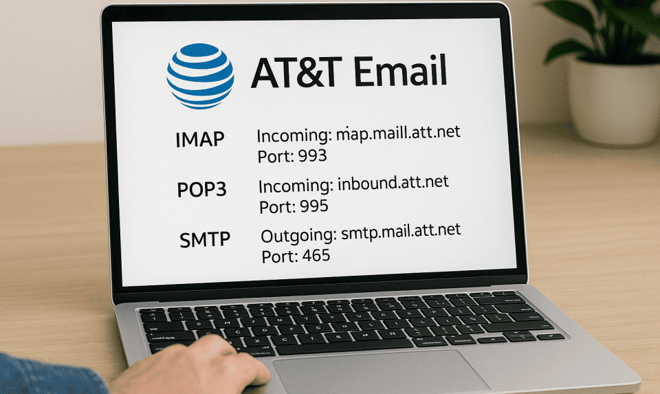AT&T Email IMAP, POP3, and SMTP Server Settings